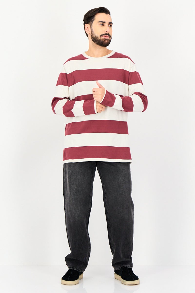 Celio Men Crew Neck Long SleeveS Stripe T-Shirt, Multicolor - Image 2